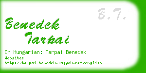 benedek tarpai business card